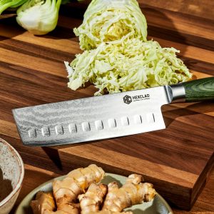 Damascus Steel Nakiri Knife. 6.5