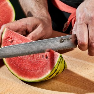 Damascus Steel Serrated Bread Knife. 8