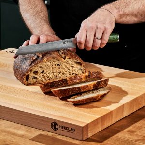 Damascus Steel Serrated Bread Knife. 8