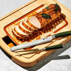 Damascus Steel Carving Set. 2pc