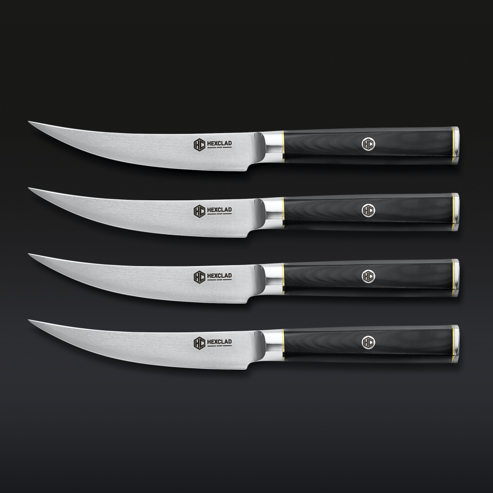 Master Series Japanese Damascus Steel Steak Knife Set. 4pc
