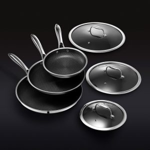 Hybrid Fry Pan Set with Lids. 6pc