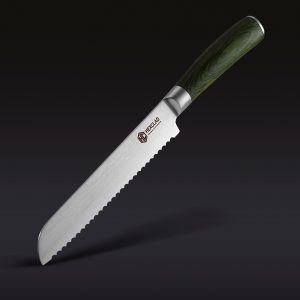 Damascus Steel Serrated Bread Knife. 8