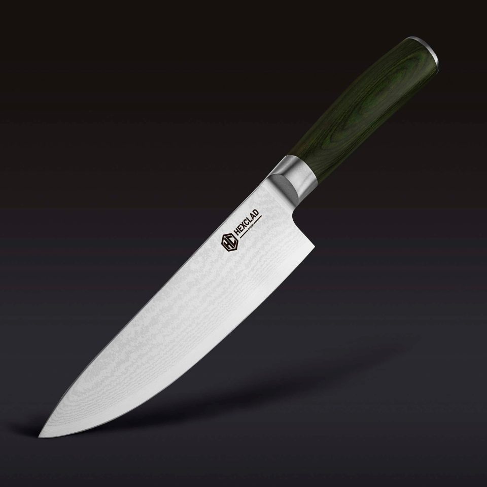 Damascus Steel Chef's Knife. 8